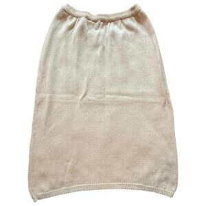 Bonnie Boerer Vintage Knit Skirt Cream Solid Ramie Cotton Blend S/P